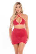 Black Cherry 2Pc Skirt Set Red