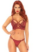 Lace bralette with sheer thong