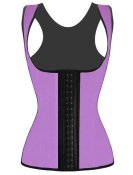 4 Steel Bones Latex Corset Vest Waist Cincher Body Shaper Lila