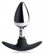 Dark Invader Anal Plug Metal With Silicone - Medium