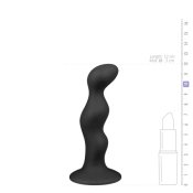 Ribbad Svart Silikondildo