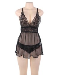 Backless Fly Away Babydoll Black