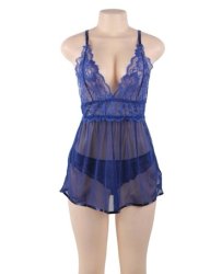 Backless Fly Away Babydoll Blue
