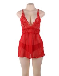 Backless Fly Away Babydoll Red