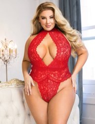 Exquisite Lace Teddy Red