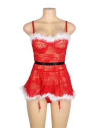 Floral Babydoll with Garter Belt