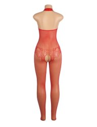 Lace And Fishnet Turtleneck Red