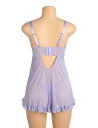 Embroidery Lace Lingerie Purple