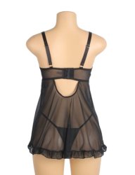 Embroidery Lace Lingerie Black