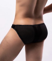 Black Breathable Mesh Sexy Men's Brief