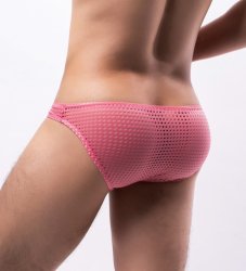 Breathable Mesh Sexy Men's Brief Pink