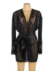Hollow Out Back Design Robe Lingerie