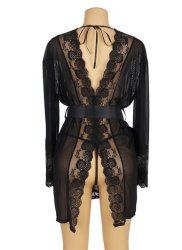 Hollow Out Back Design Robe Lingerie