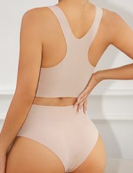 Seamless Bra Set Beige
