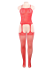Red Fishnet Garter Dress - M