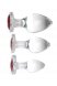 Red Heart Gem Glass Anal Plug Set
